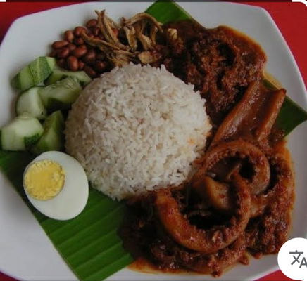 Nasi Lemak Sotong Kembang