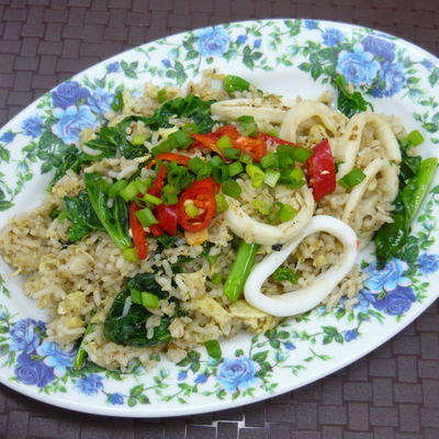 Nasi Goreng Kailan Sotong Ikan Masin