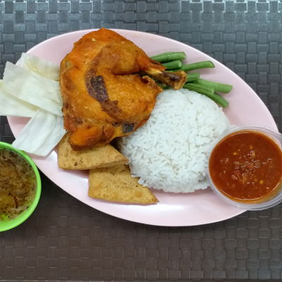 Nasi Putih Ayam Penyet