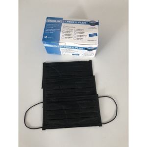 73307 Unigloves Profil 3 Ply Face Mask Black (Ear Loop) 50s