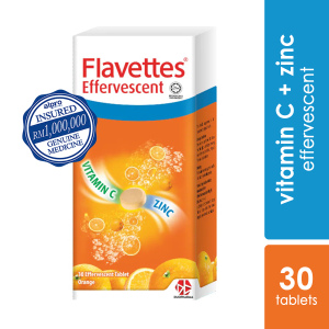 64333 Flavettes Vit.c W/ Zinc Effervescent Orange 30s