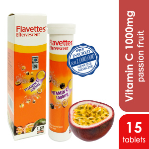 64328 Flavettes Vit.c 1000mg Effervescent Passion Fruit 15s