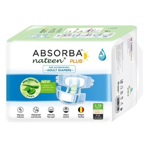63705 (E)absorba Nateen Plus Adult Diapers (L) 10s