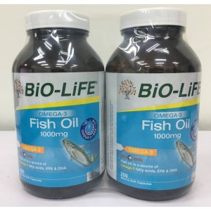 59626 Bio-life Omega 3 Fish Oil 1000mg 2x200s
