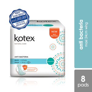 64579 Kotex Natural Care Maxi Wing Anti Bacteria 24cm 8s