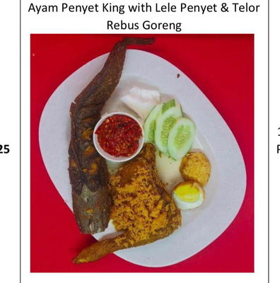 Ayam Penyet King With Lele Penyet & Telor Rebus Goreng	