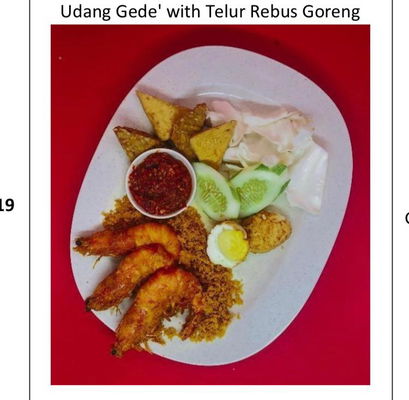Udang Gede' With Telur Rebus Goreng