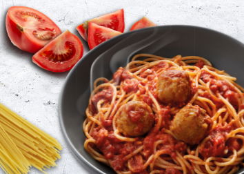 Chicken Meatballs Bolognaise Spaghetti