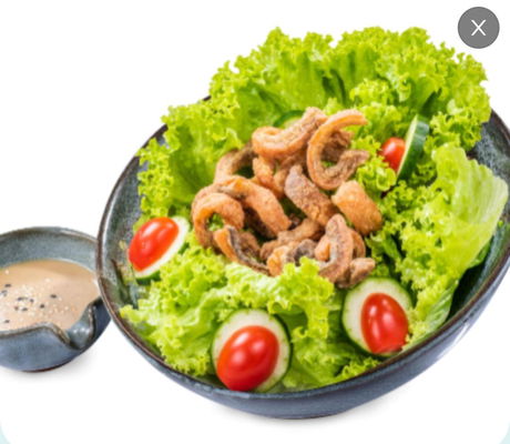 Sl03b Fried Salmon Sesame Dressing 