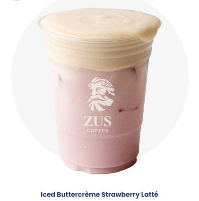 Iced Buttercreme Strawberry Latte