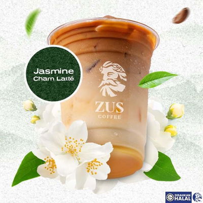 Iced Jasmine Cham Latte 
