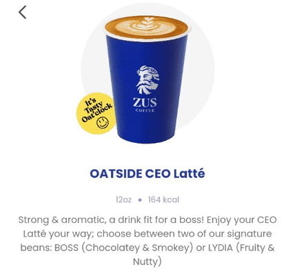 Oatside Ceo Latte Hot