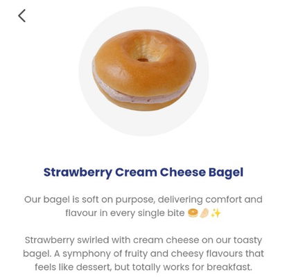 Strawberry Cream Cheese Bagel
